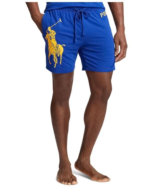 Polo Ralph Lauren Blue Exclusive Logo Sleep Shorts for men