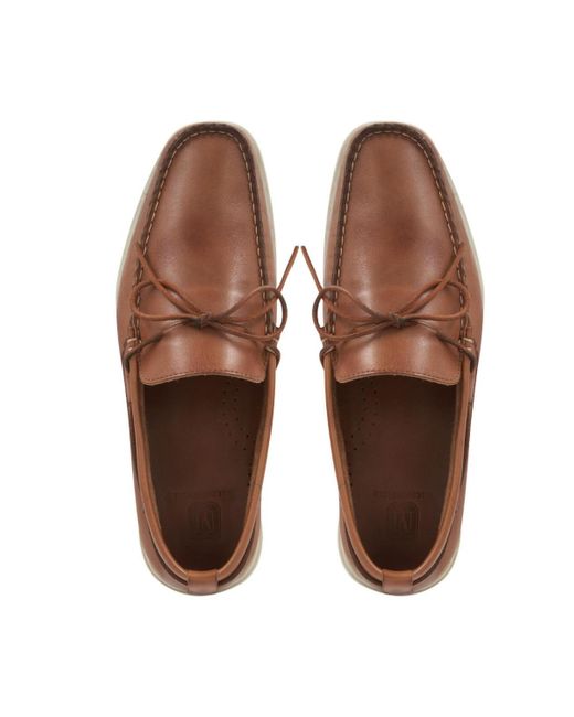 M by Bruno Magli Brown Starboard Moc Toe Boat Shoe for men