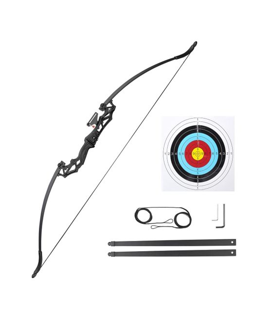 Yescom White Recurve Bow Set Takedown Arrow Archery Hunting Right Hand Longbow Shooting Kit