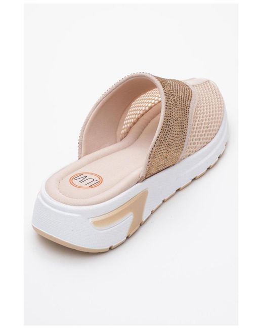 Prologue Shoes White Glea Mesh Rhinestone Mules ()