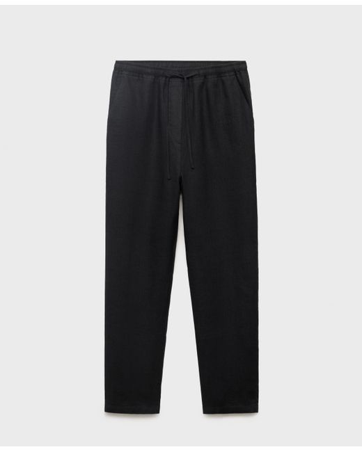 Mango Black Drawstring Linen Pants