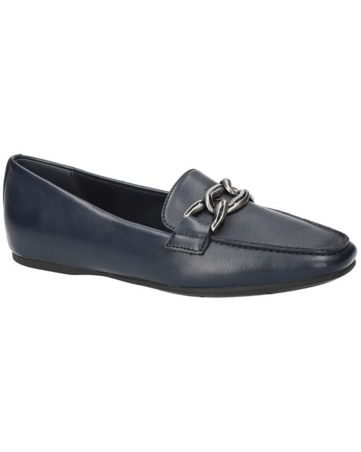 Easy Street Blue Femi Square-toe Slip-on Flats