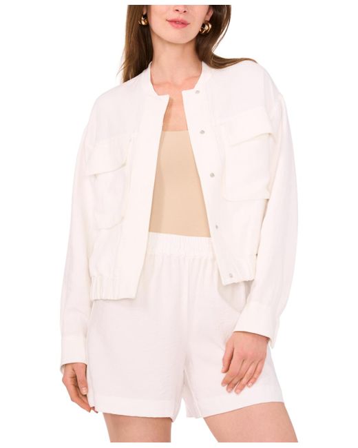 Vince Camuto White Relaxed Bomber Jacket