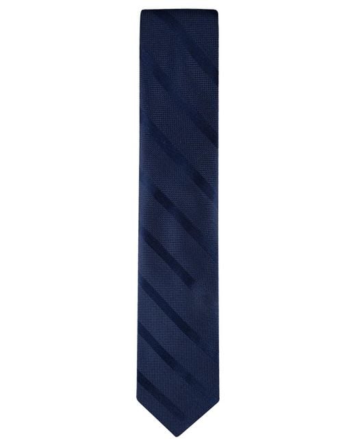 Tommy Hilfiger Blue Solid Textured Stripe Tie for men