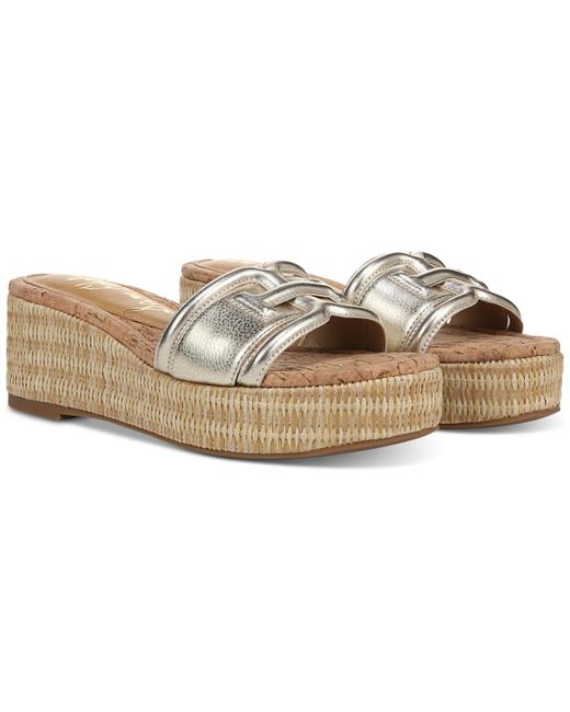 Sam Edelman White Pauleena Slide Wedge Sandals