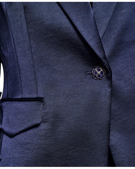 Karl Lagerfeld Blue Collared One-button Jacket