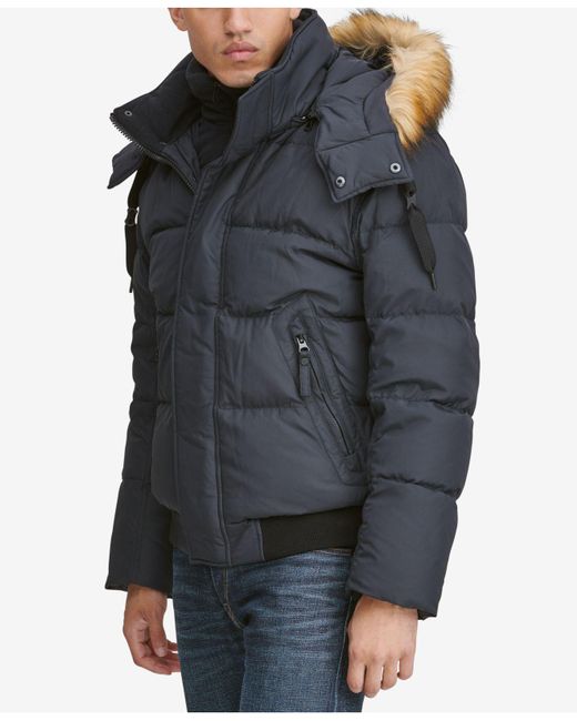 Marc new york men's clemont down jacket with removable hood Clearance