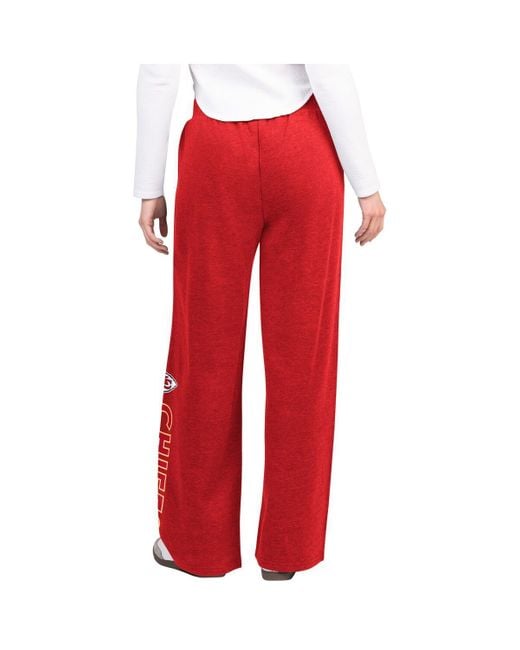 G-III 4Her by Carl Banks Red Kansas City Chiefs Field Wide Leg Sweatpants