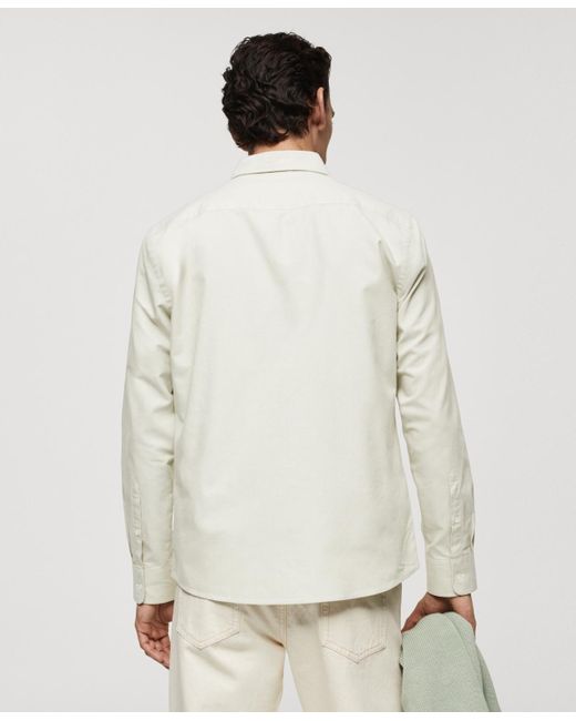 Mango White Regular Fit Oxford Cotton Shirt for men