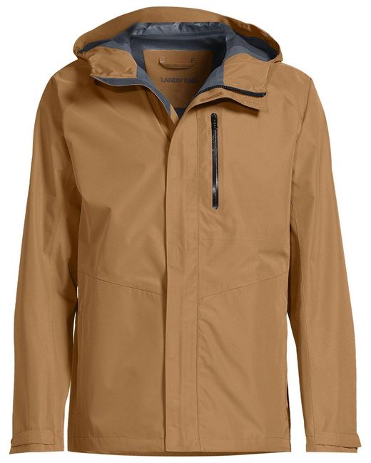 Lands' End Natural Squall Waterproof Packable Rain Jacket for men