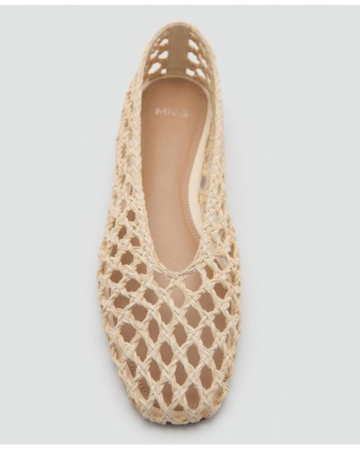 Mango Natural Braided Ballet Flats