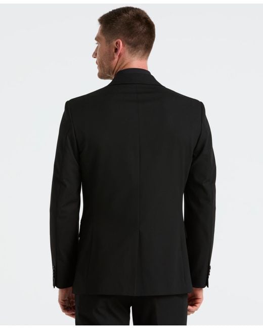 Perry Ellis Black Dobby Louis Long Sleeve Slim Fit Suit Jacket for men