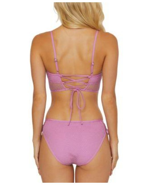 Becca Purple Network Cami Mesh Bikini Top Bottoms