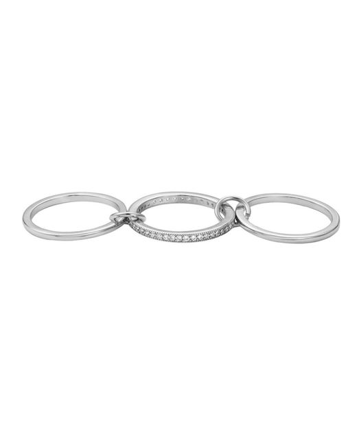 Adornia White Connected 3-piece Stack Ring