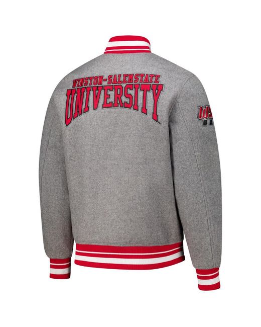 Pro Standard Gray Winston-salem State Rams Crest Wool Full-zip Jacket for men