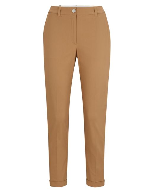 Boss Natural Boss By Stretch-cotton Twill Regular-fit Pants