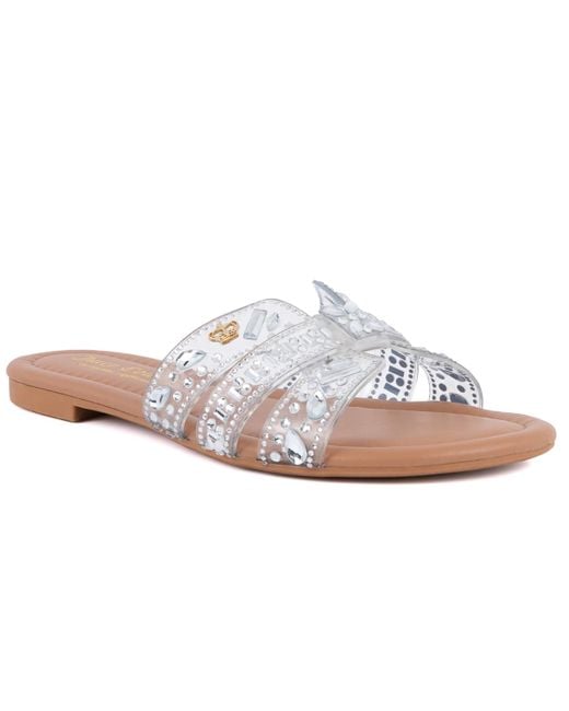 Juicy Couture White Zimie Slip-on Flat Sandals