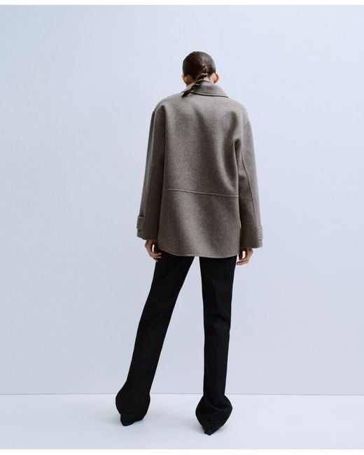 Mango Gray Pockets Wool Jacket