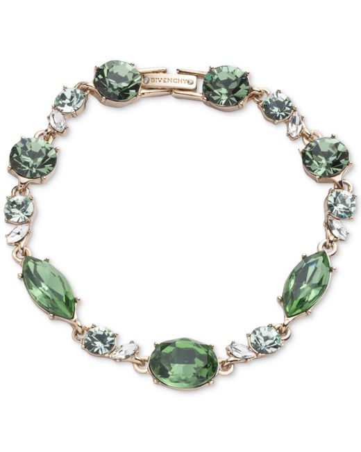 Givenchy Green Crystal Stone Link Flex Bracelet