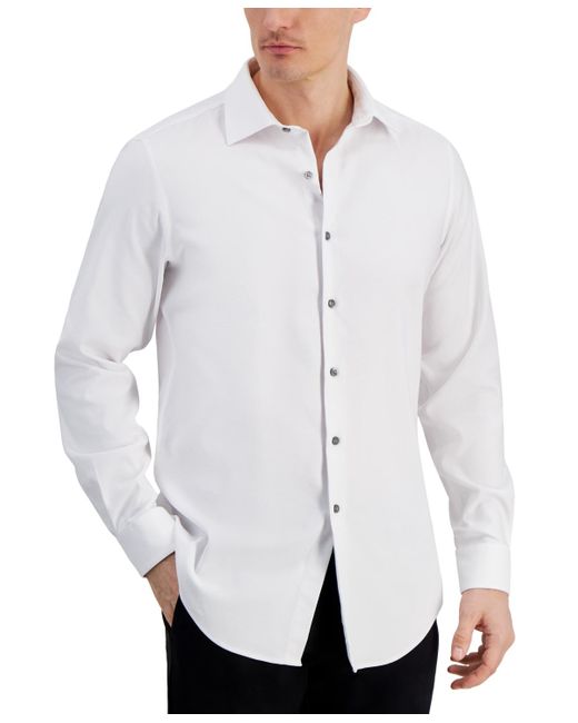 Alfani White Dobby Dress Shirt for men