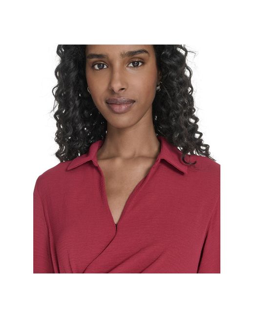 Calvin Klein Collared Long-sleeve A-line Dress
