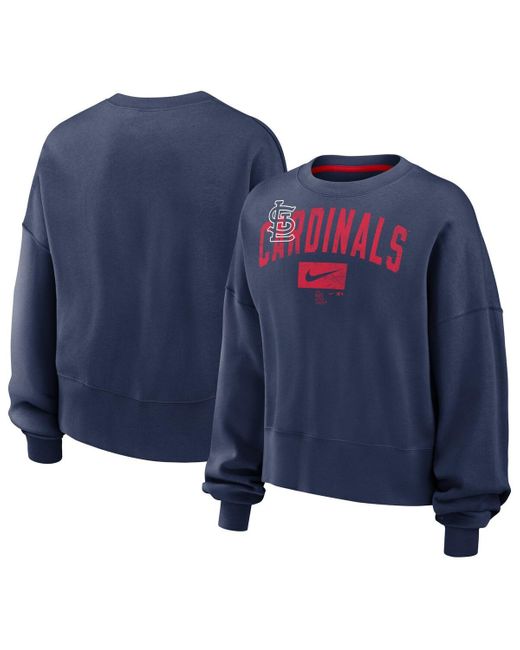 Nike Blue Distressed St. Louis Cardinals Pullover Sweatshirt