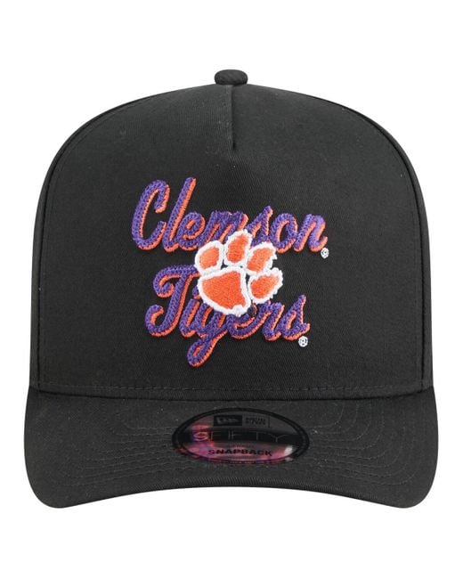 KTZ Gray Clemson Tigers Vintage Chainstitch 9fifty A-frame Snapback Hat for men