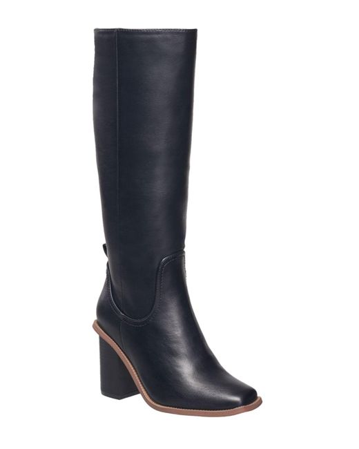 French Connection Hailee Knee High Heel Riding Boots in Black (Blue) Lyst