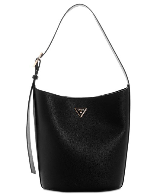 Guess Black Meridian Ii Medium Bucket Bag