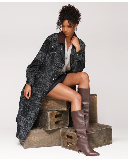 Avec Les Filles Multicolor Asymmetrical Utility Trench Coat