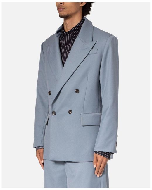 MNML Blue Double Breasted Jacket for men