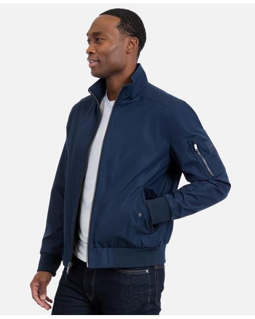 Calvin Klein Blue Ripstop Bomber Jacket for men