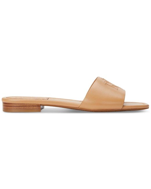 Ralph Lauren Brown Everly Slide Flat Sandals