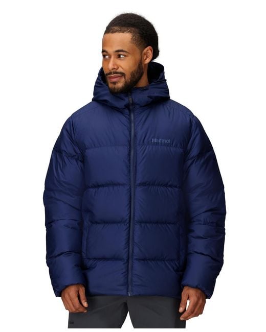 Marmot Blue Guides Down Hooded Jacket for men
