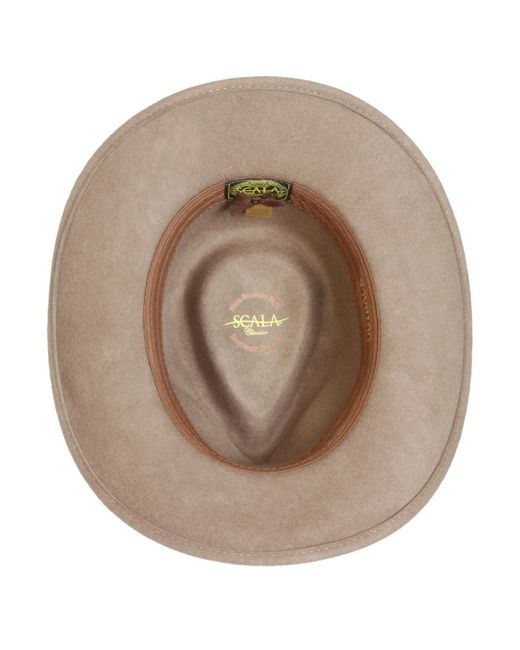 Scala Natural Crushable Felt Outback Hat for men
