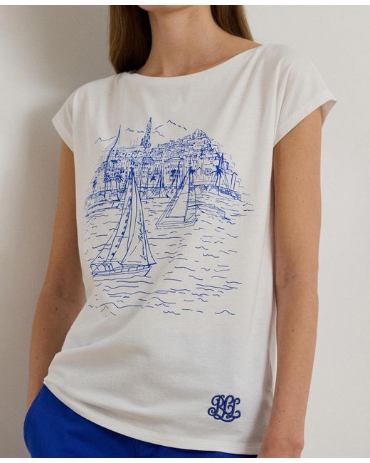 Ralph Lauren Blue Graphic Short-sleeve Top
