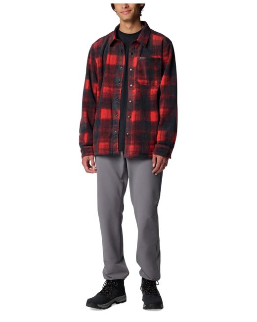 Columbia Red Steens Mountain Ii Plaid Fleece Shirt Jacket for men