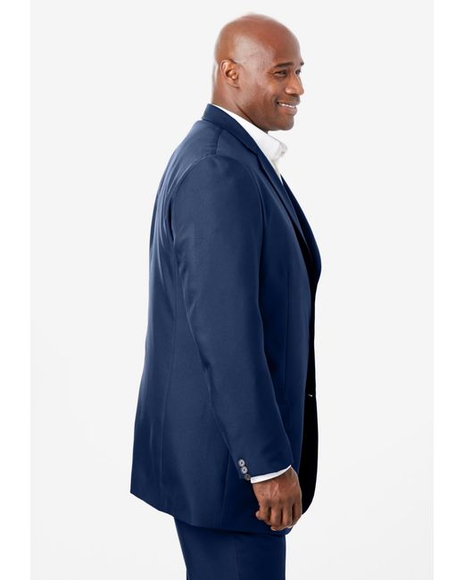 Kingsize Blue Big & Tall Easy Movement Three-button Jacket for men