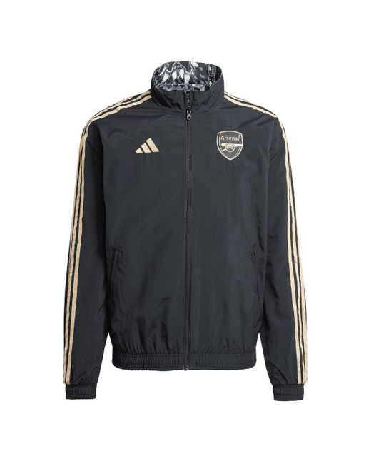 Adidas Black Arsenal 2023/24 Reversible Anthem Ian Wright Full-zip Jacket for men