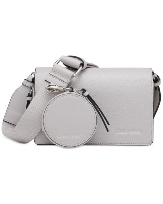Calvin Klein Gray Millie Double Zip Crossbody Bag