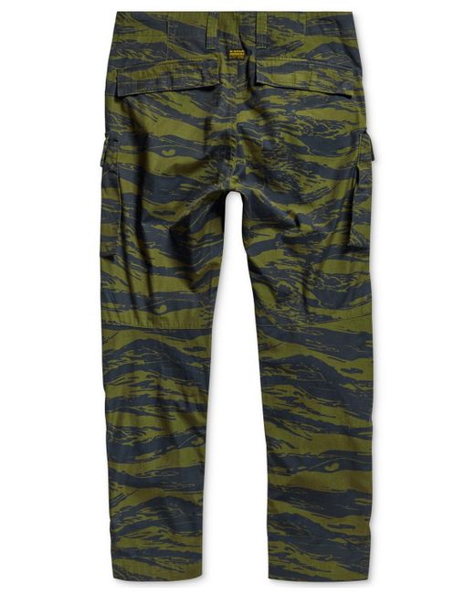 G-Star RAW Green Tapered Camo Cargo Pants for men