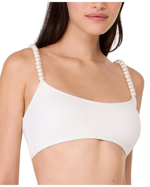 Kate Spade Brown Embellished-strap Bikini Top