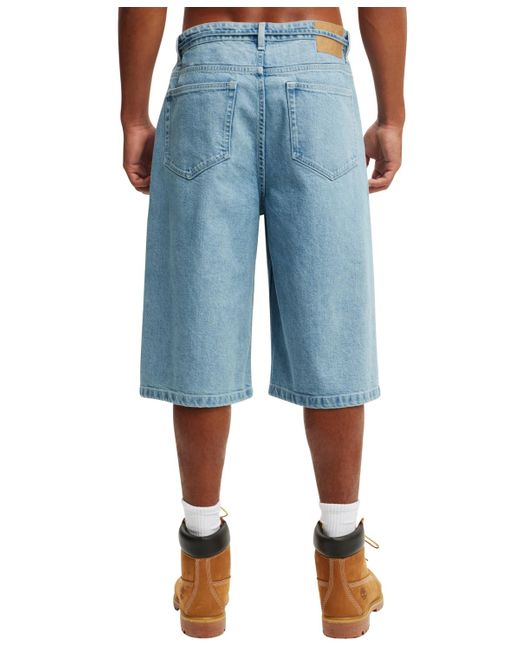 Cotton On Blue Super baggy Jean Shorts for men