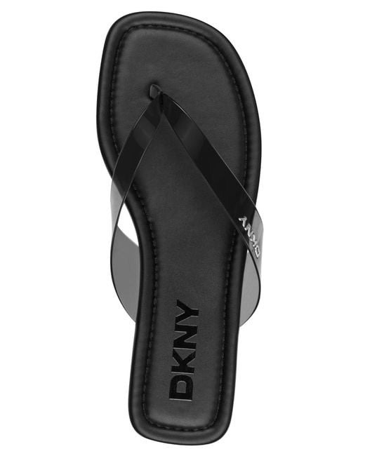 DKNY Black Hampton Flip Flop Sandals
