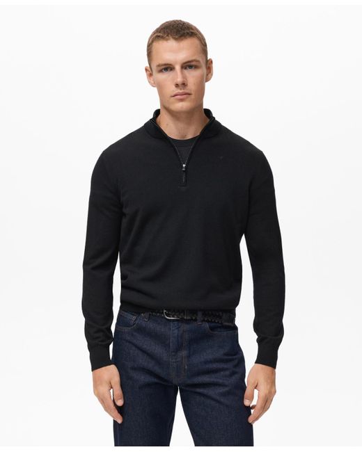 Mango Blue Perkins Neck Wool Sweater for men