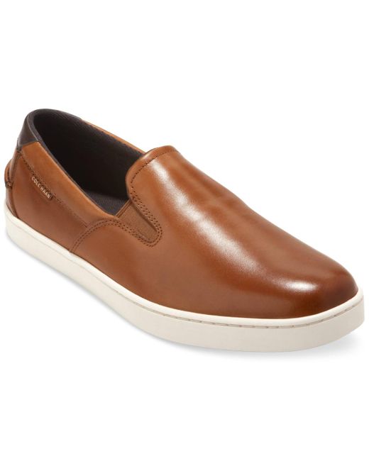 Cole Haan Brown Nantucket Slip-on Deck Shoes for men