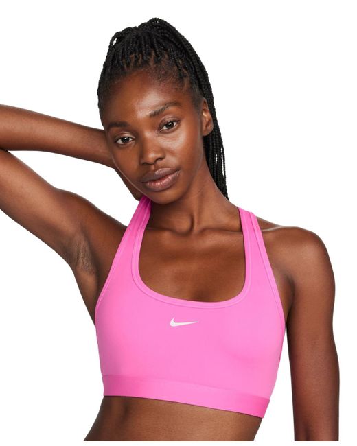 Nike Pink Swoosh Light-support Non-padded Sports Bra