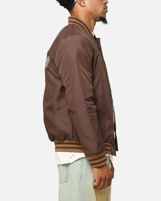 carre Brown Team Puffer Varsity Jacket for men