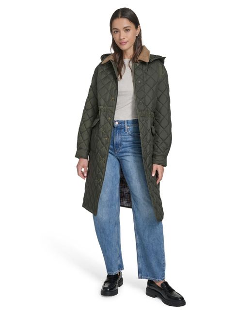 Levi's Green Regular Diamond Quilted Cinch Waist Coat