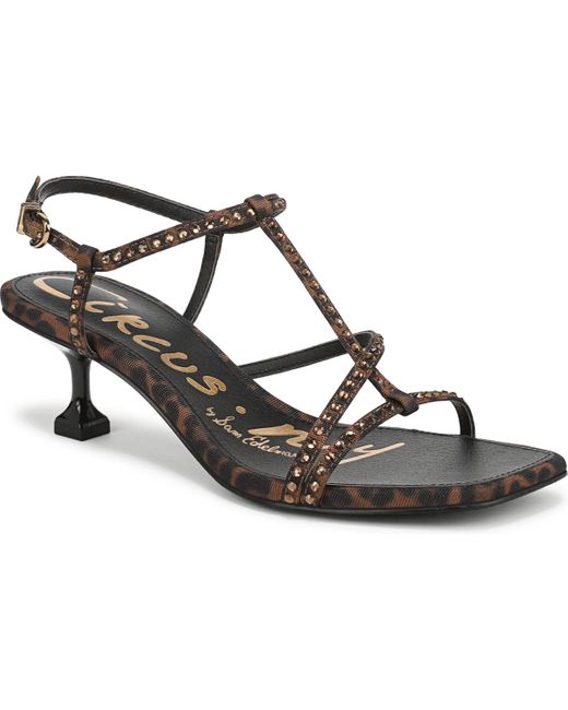 Circus by Sam Edelman Metallic Jaida Glitz Strappy Kitten Dress Sandals